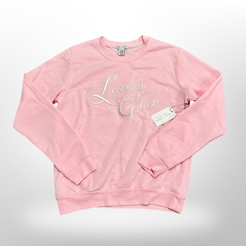 Better Together "Lovers Club" Pink Crewneck Sweatshirt Pullover Women's Medium